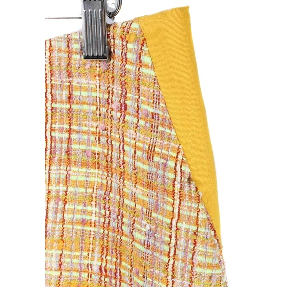 CARVEN Orange Boucle Tweed A-Line 2 Pocket Skirt - Picture 3 of 5